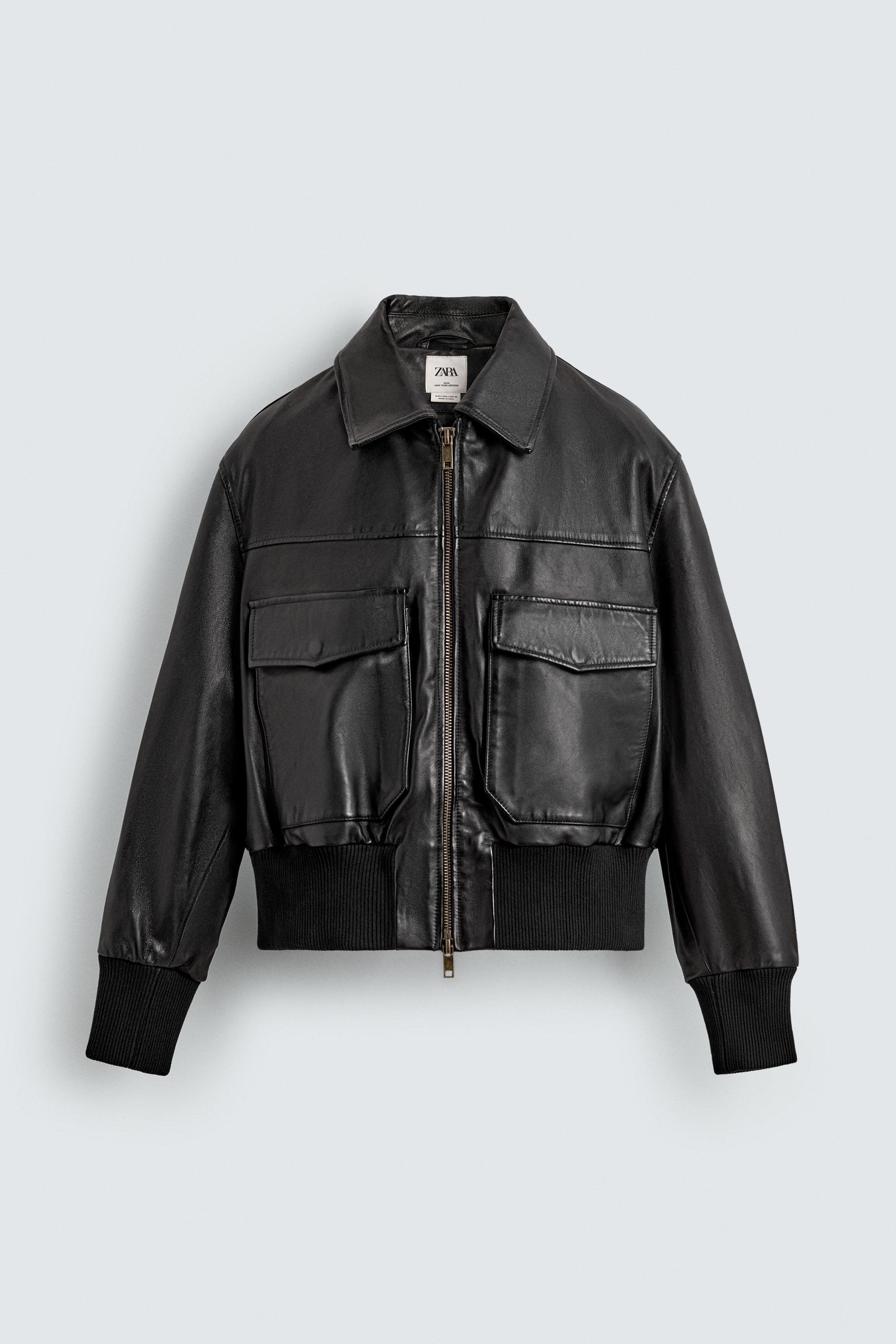 CROPPED FIT LEATHER JACKET